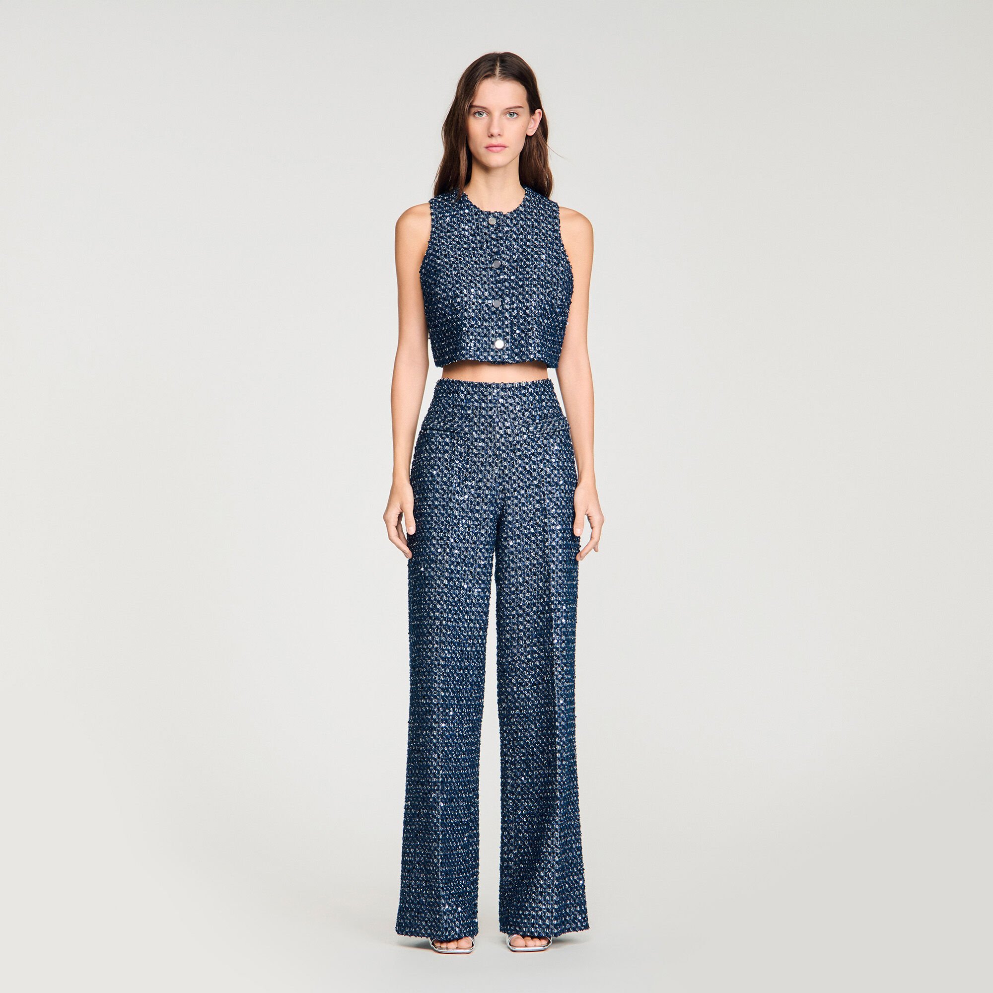 Top corto con lustrini