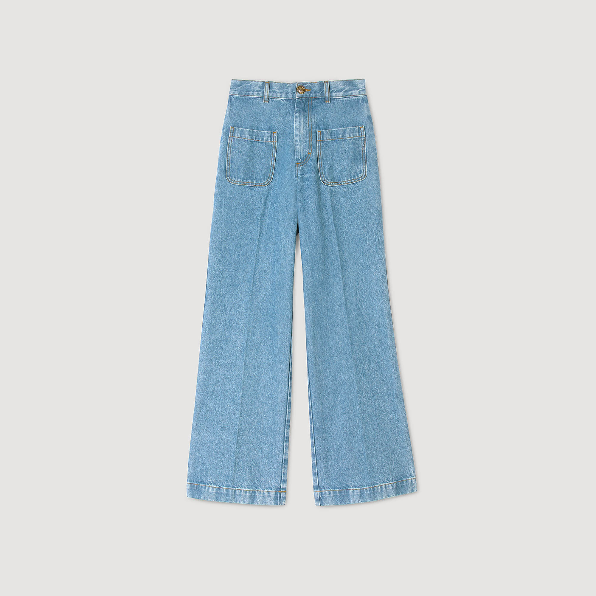 Jeans larghi a vita alta