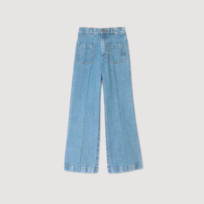 Jeans larghi a vita alta