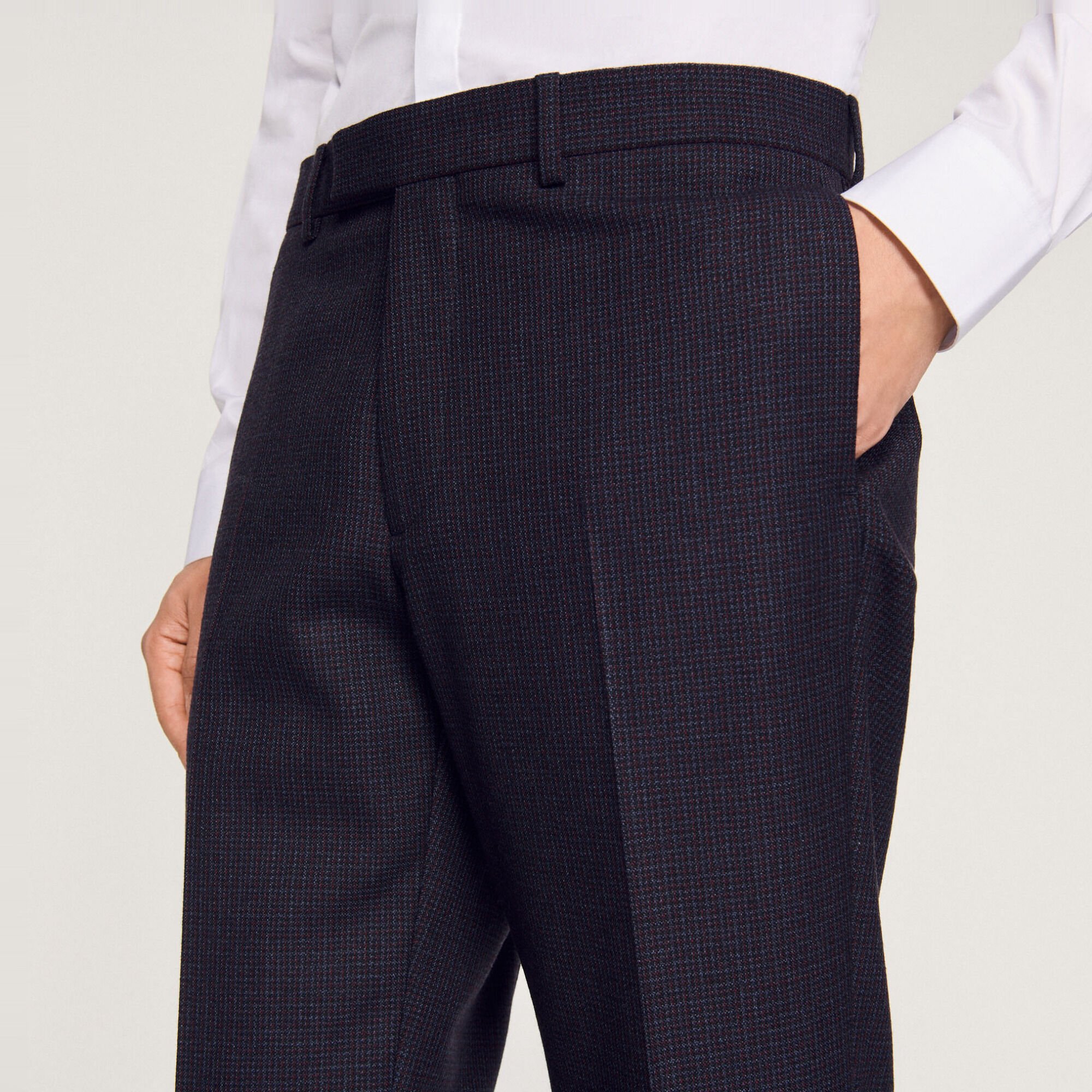 Pantaloni da completo in lana vergine
