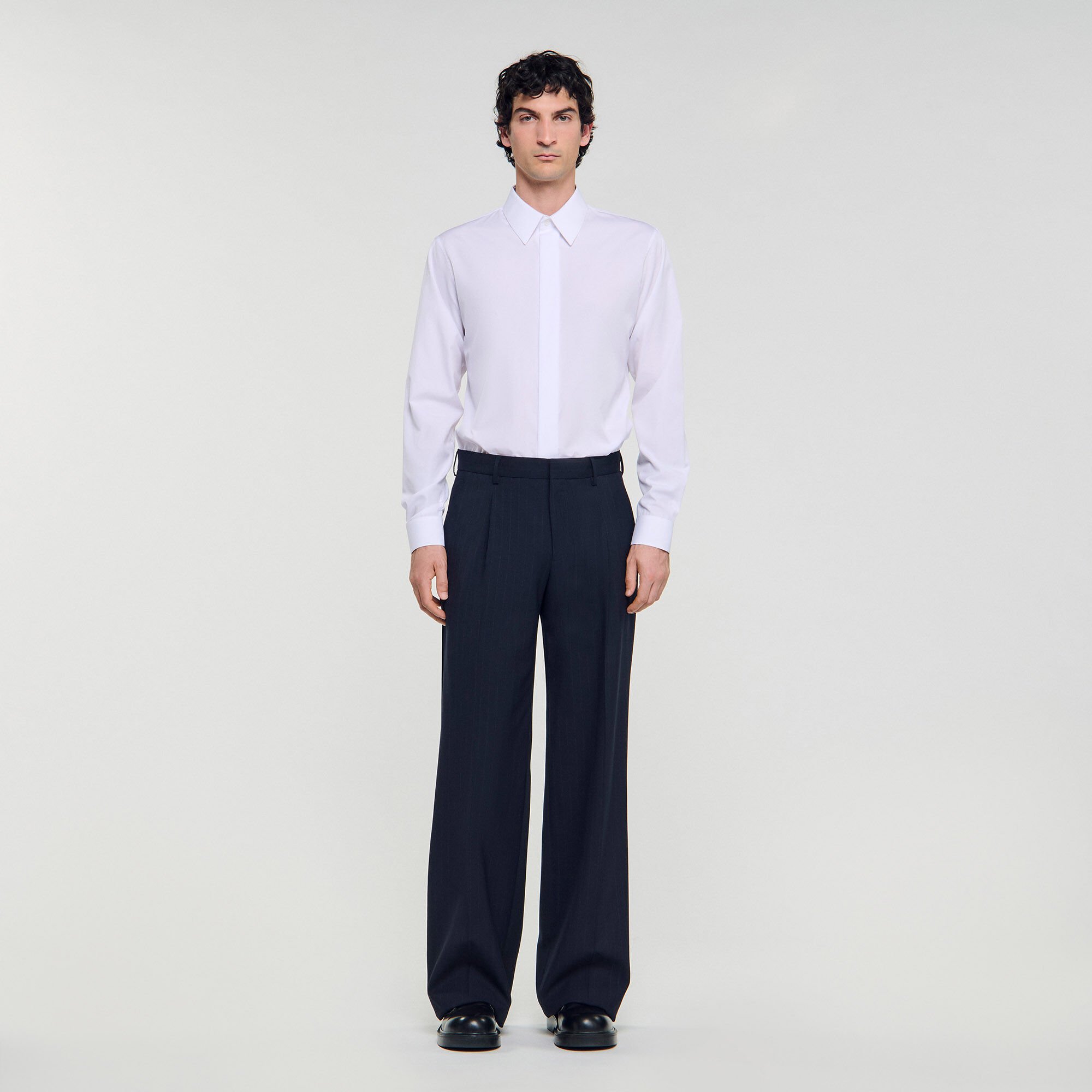Pantaloni larghi da abito in lana
