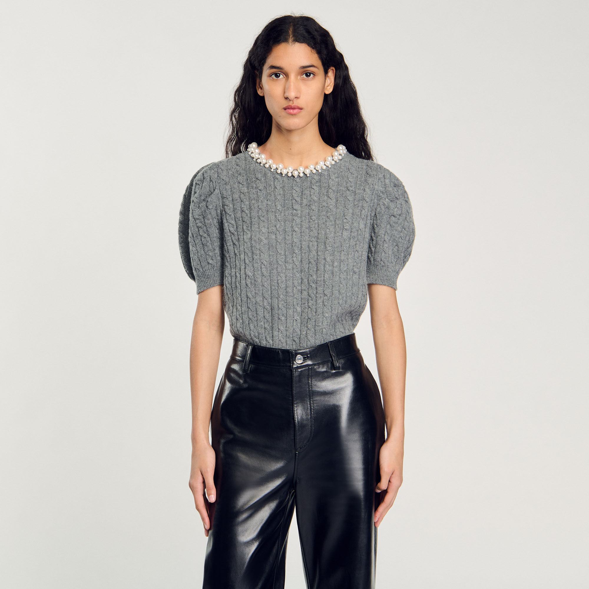 Maglione a maglia intrecciata