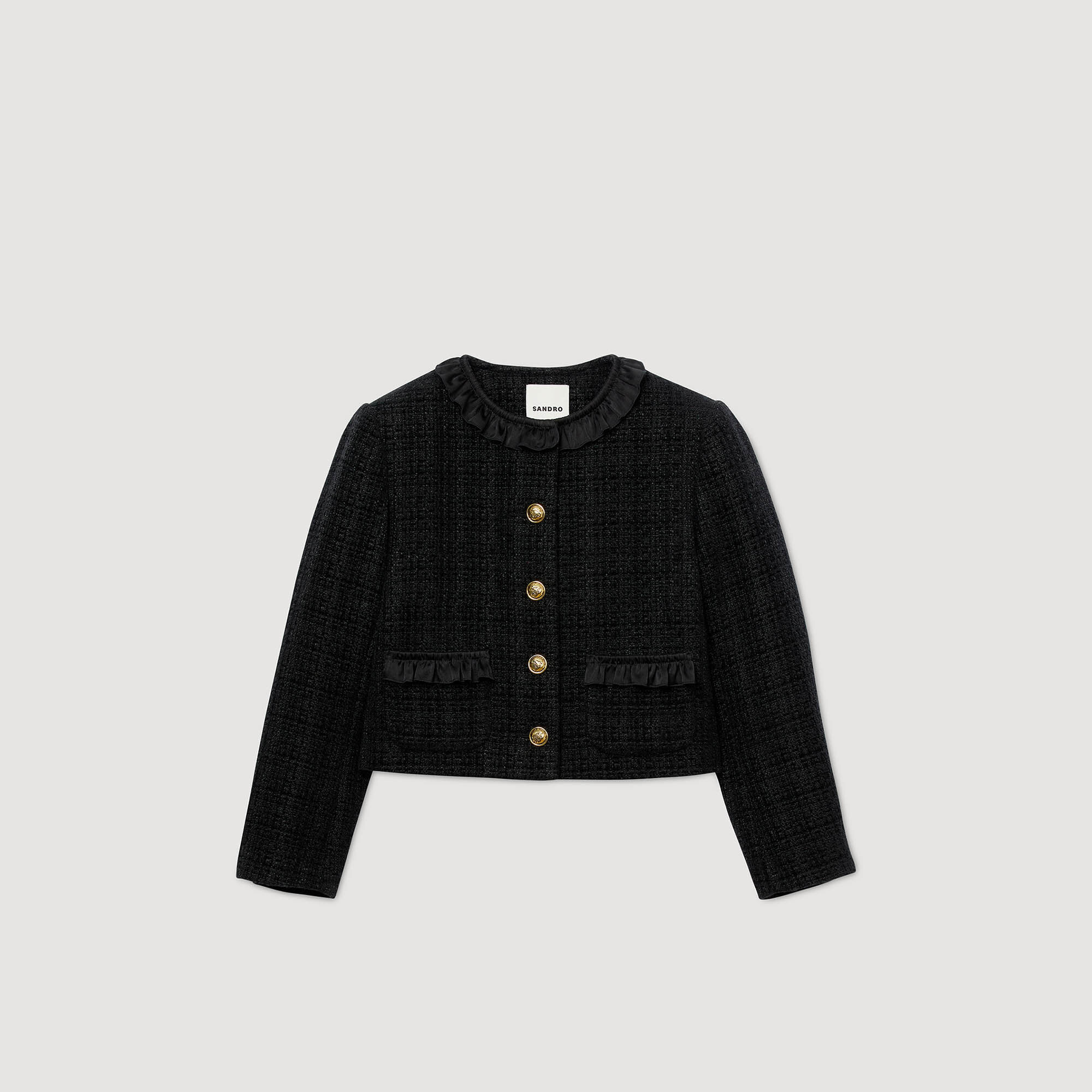 Giacca in tweed con volant