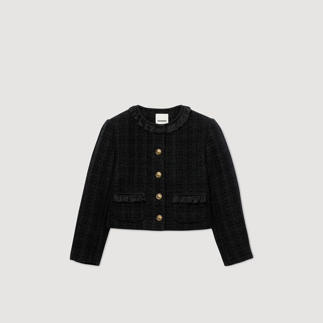 Giacca in tweed con volant