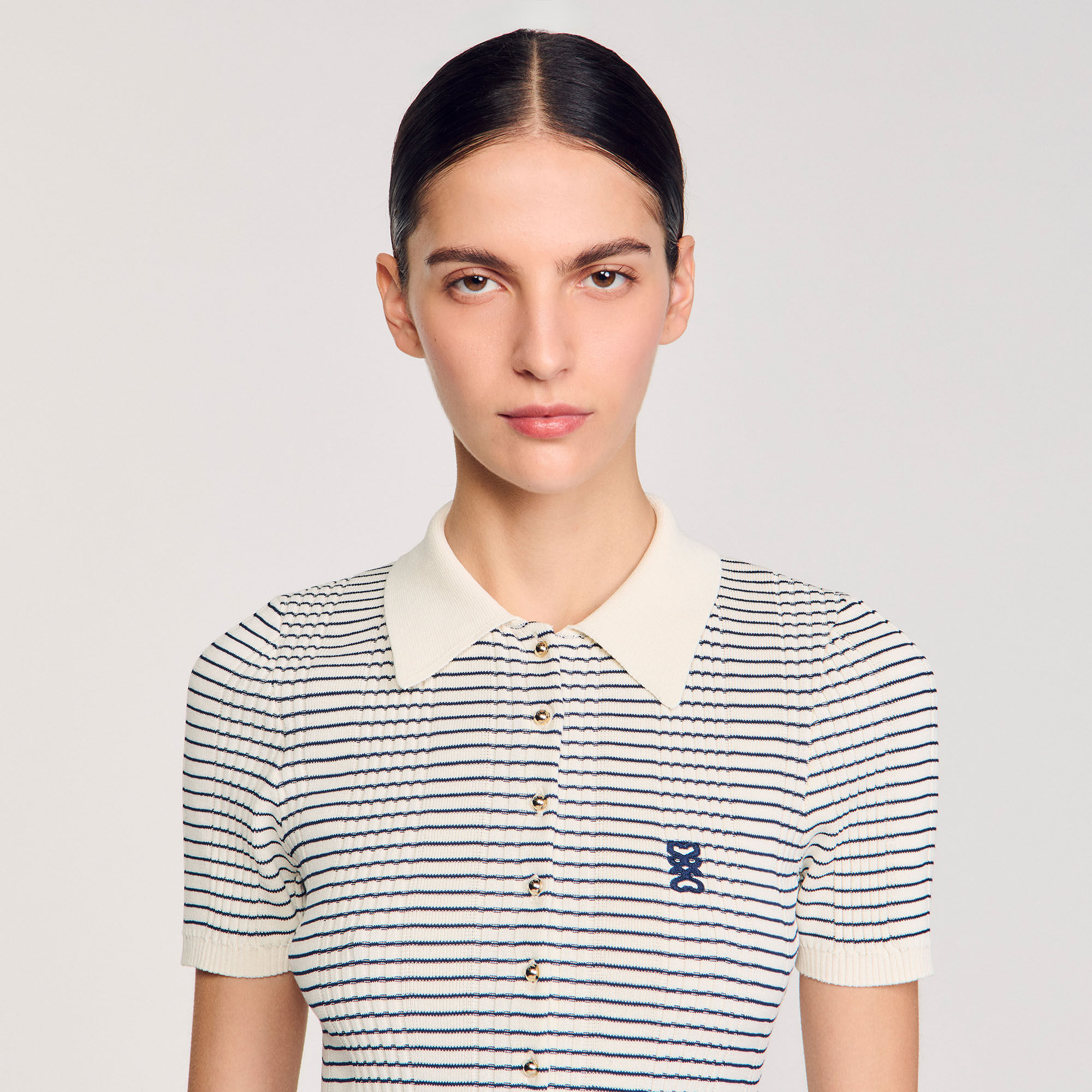 Tutina jumpsuit in maglia a righe