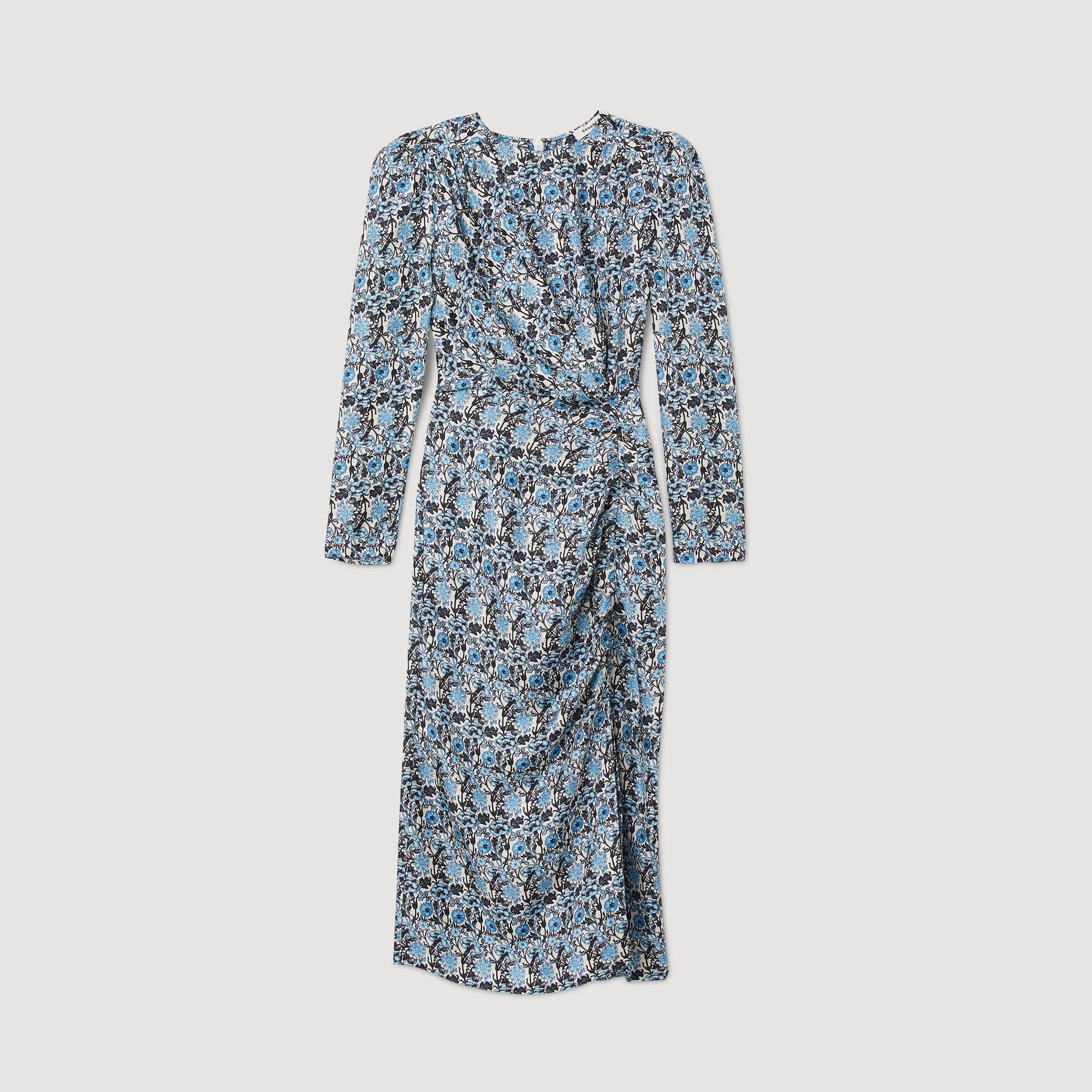 Abito lungo in seta drappeggiata