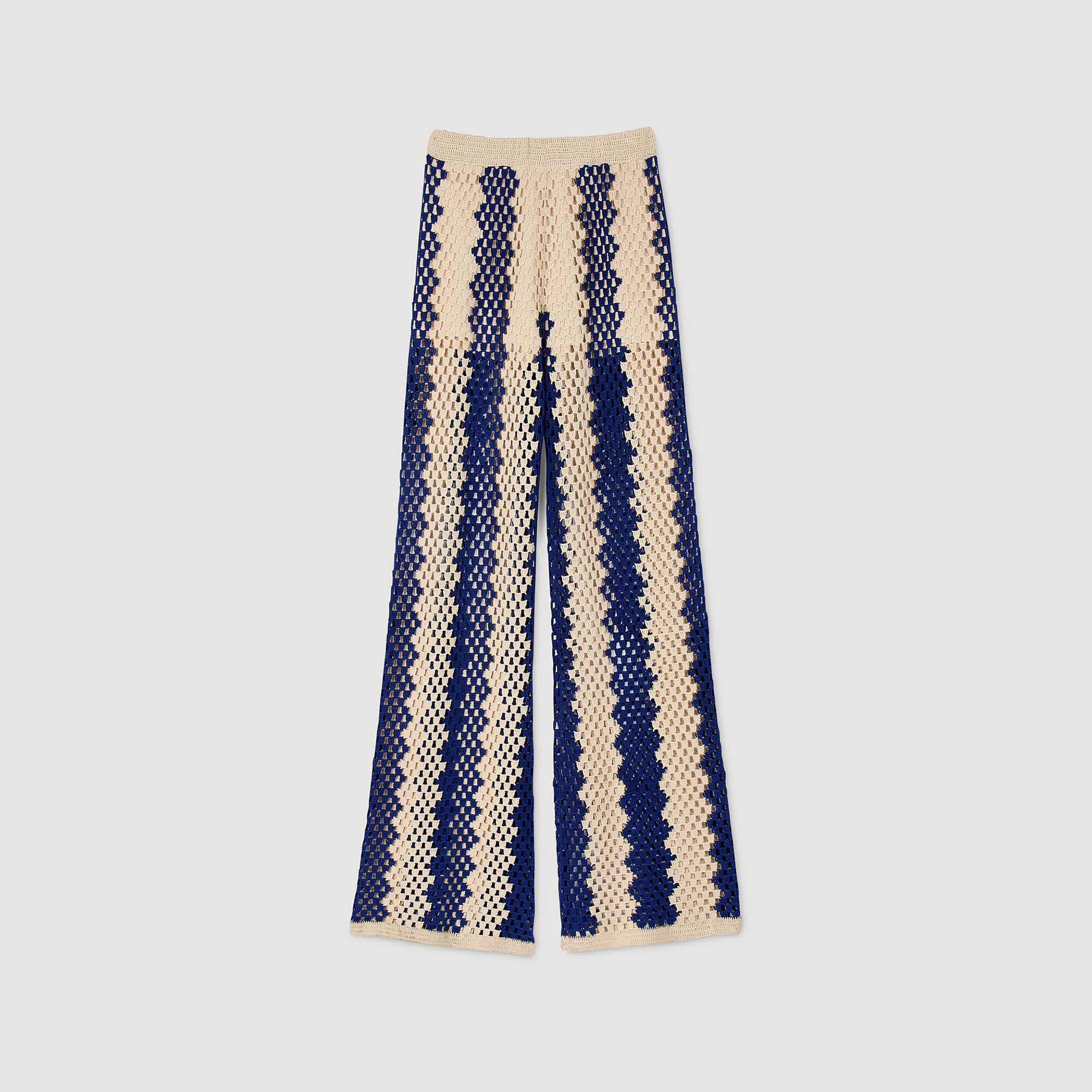 Pantaloni in maglia bicolor
