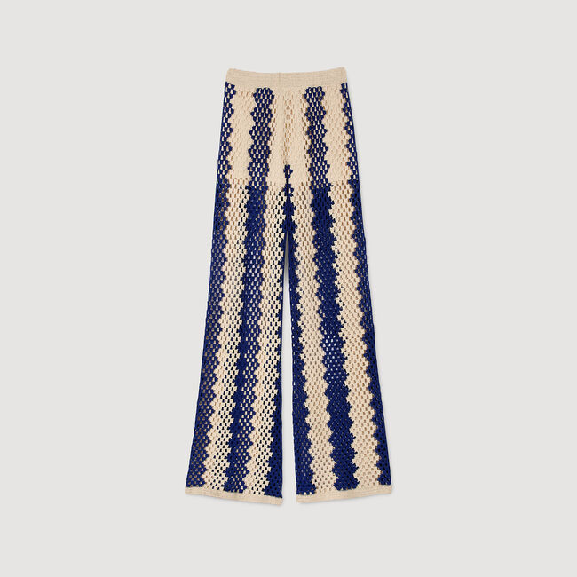 Pantaloni in maglia bicolor