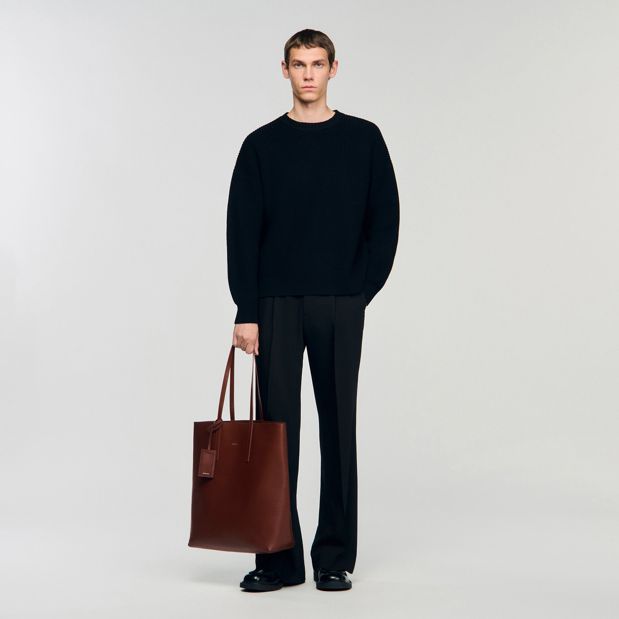 Shopping bag in pelle