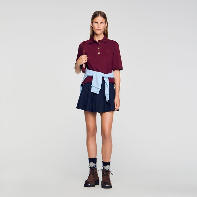 Polo con bottoni fantasia