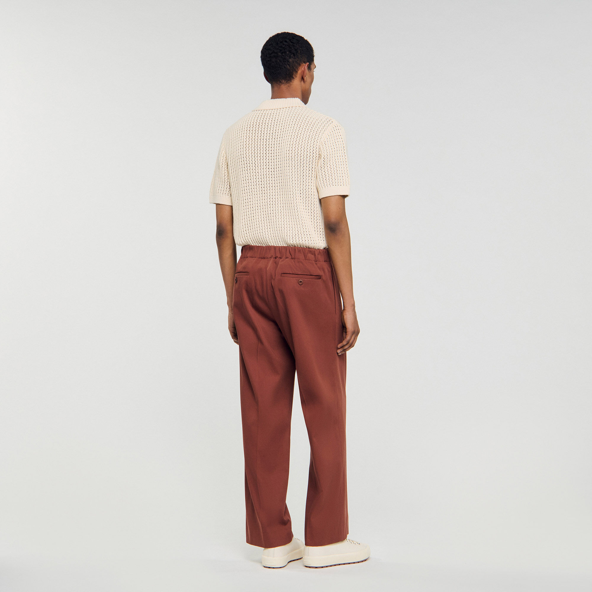 Pantaloni larghi in cotone elasticizzato
