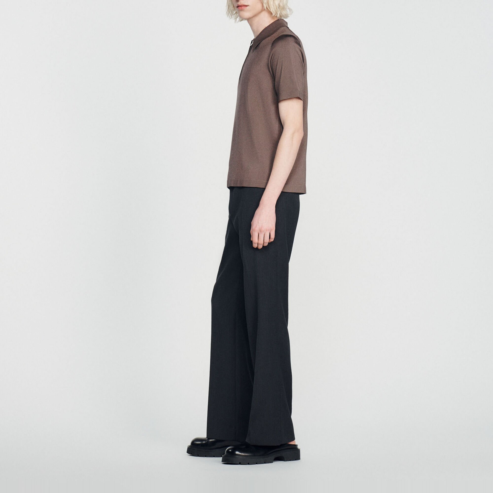 Polo in maglia con colletto con zip