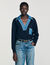 Maglione con dettagli in denim