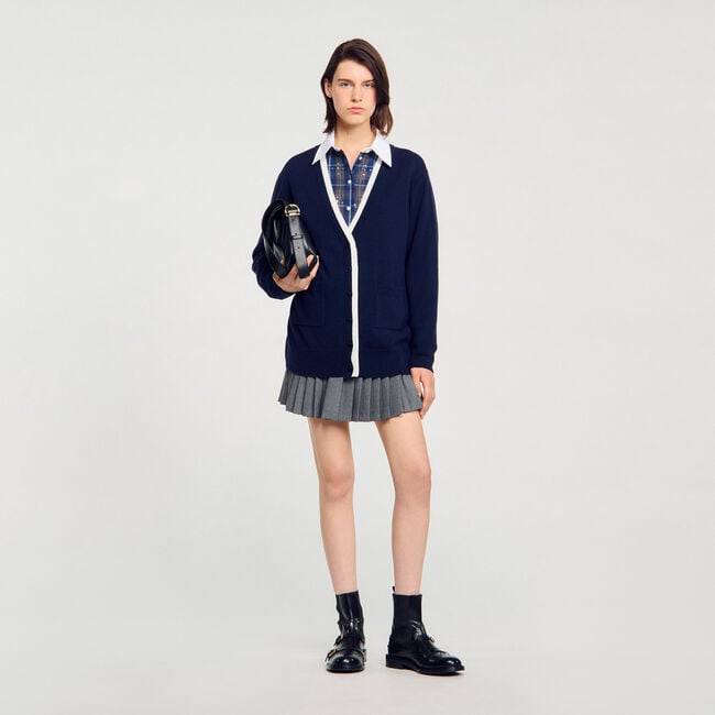 Cardigan lungo bicolore