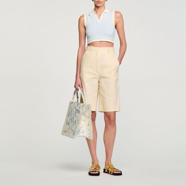 Maglione corto a righe