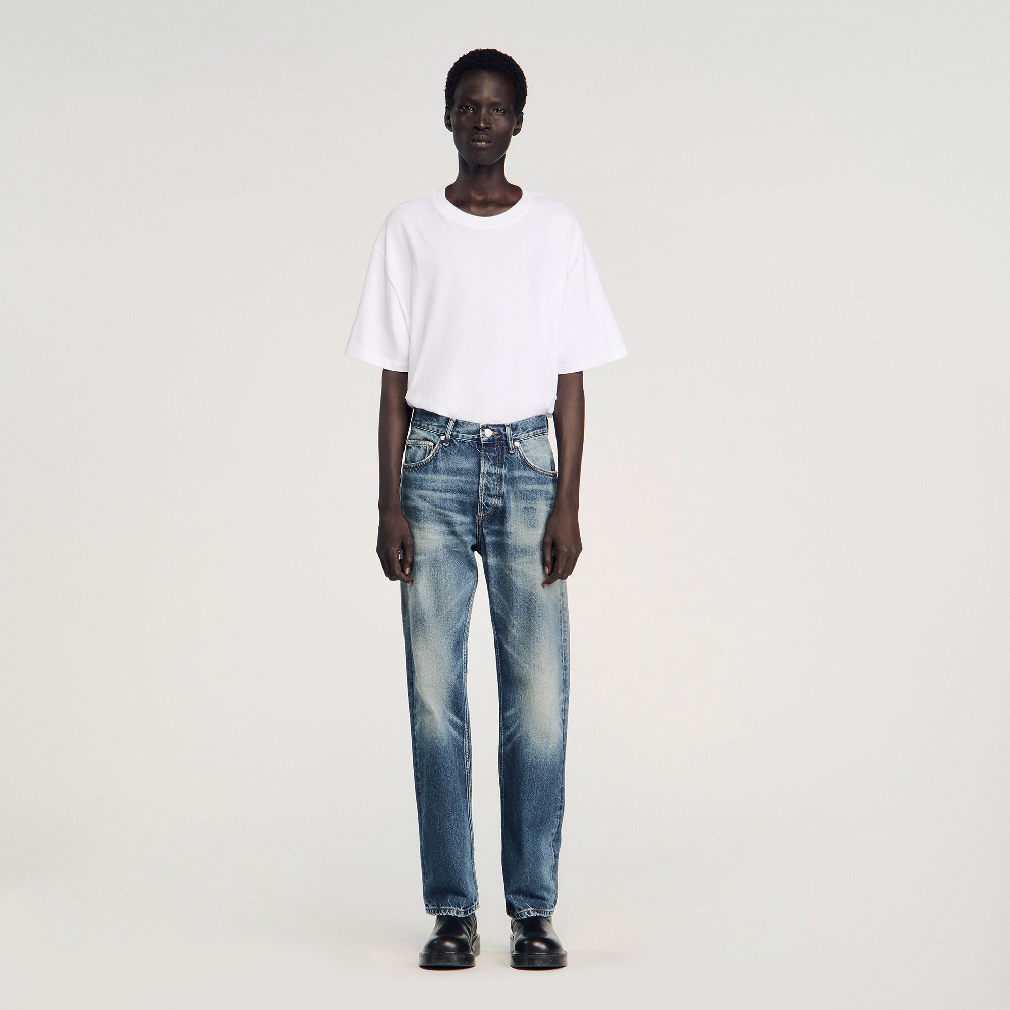Jeans regular délavé