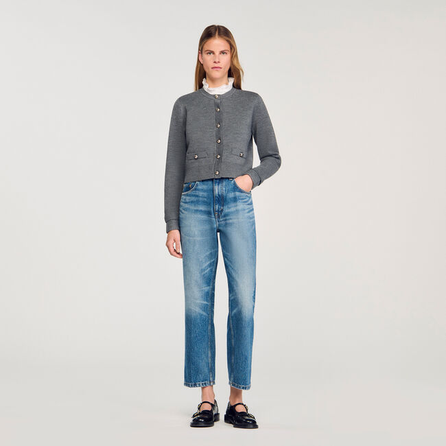 Cardigan colletto volant rimovibile