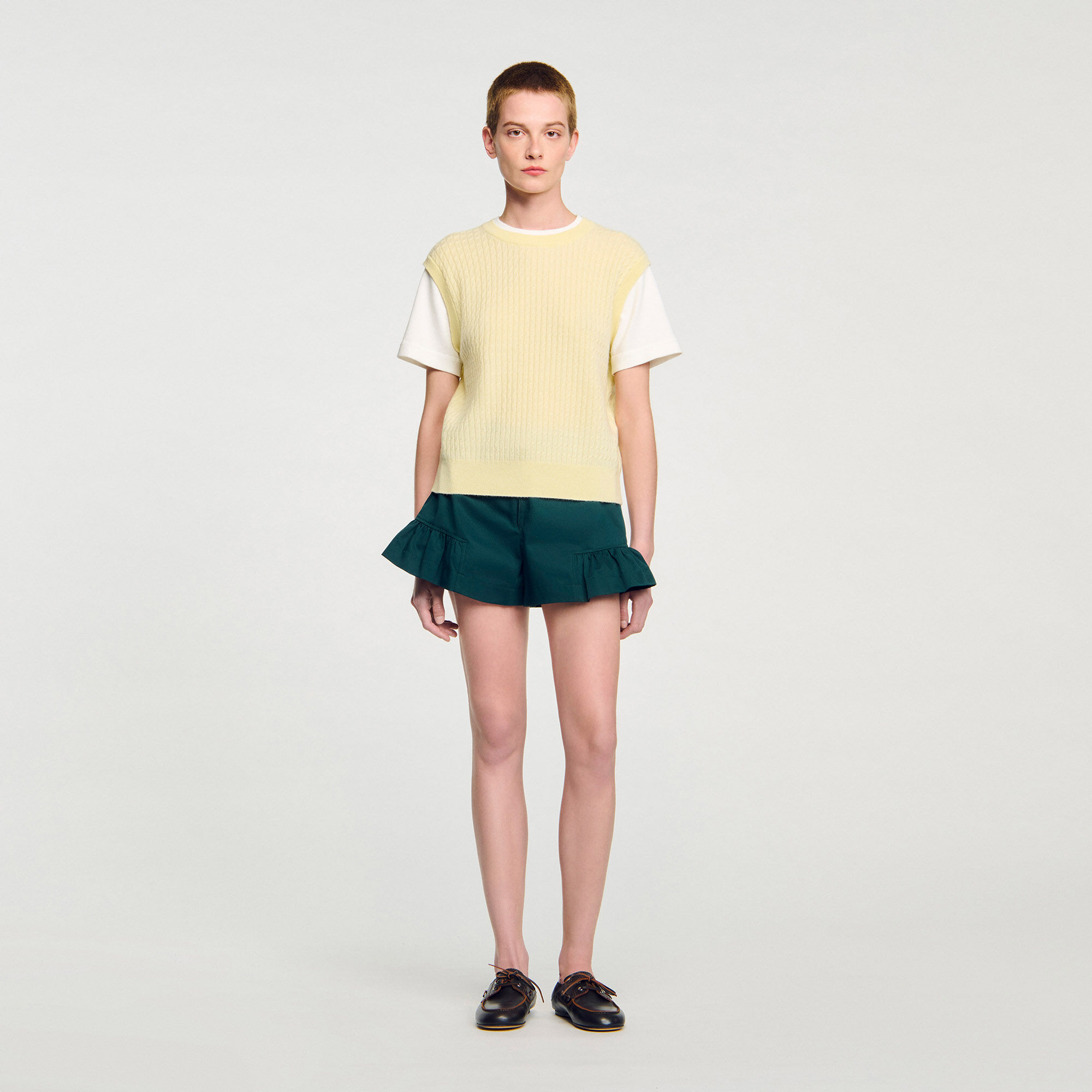 Maglione in maglia bimateriale