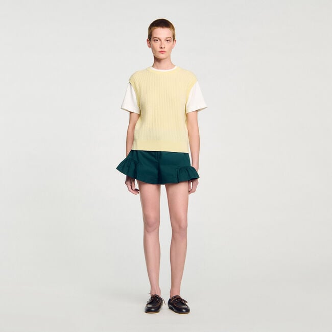 Maglione in maglia bimateriale