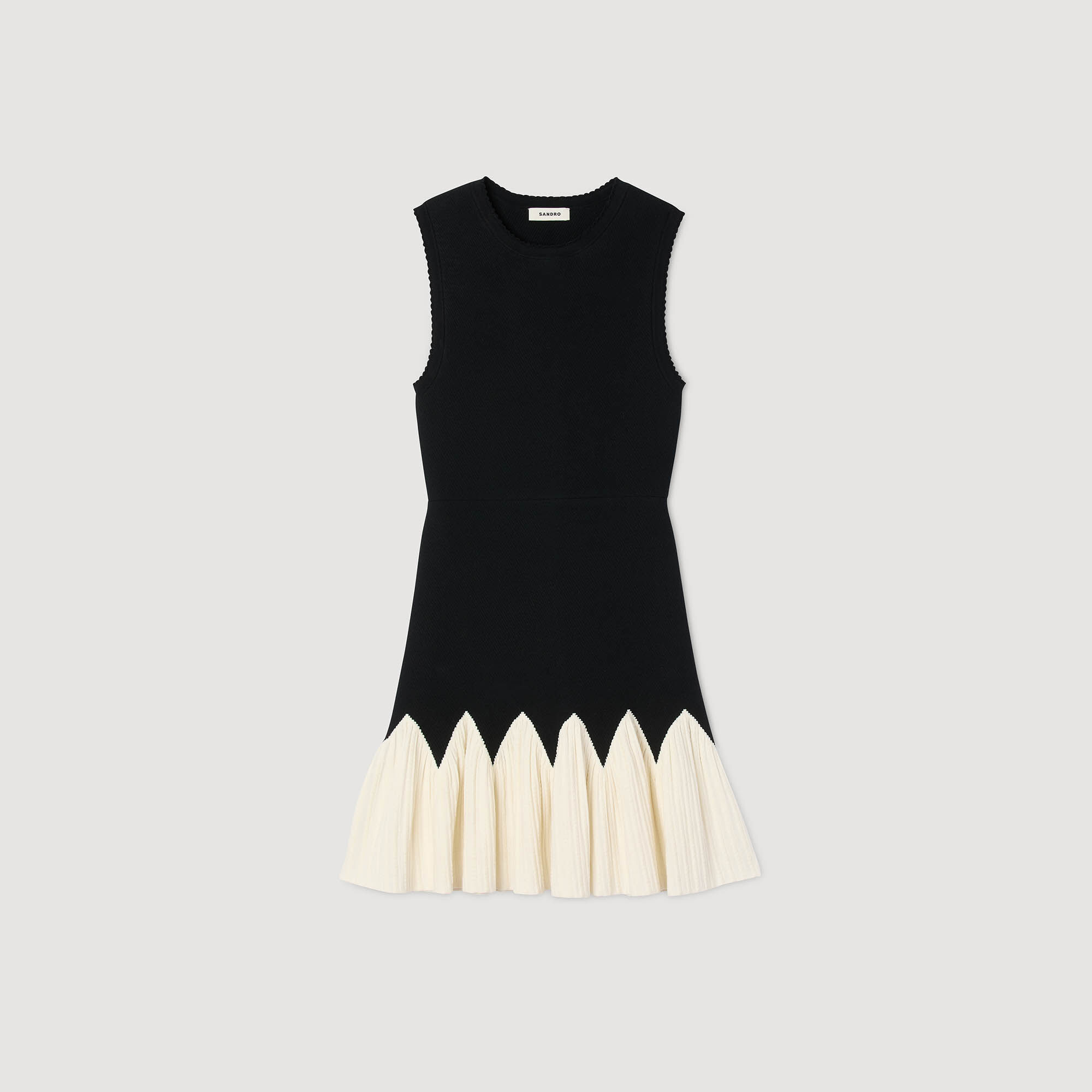 Abito corto in maglia bicolore