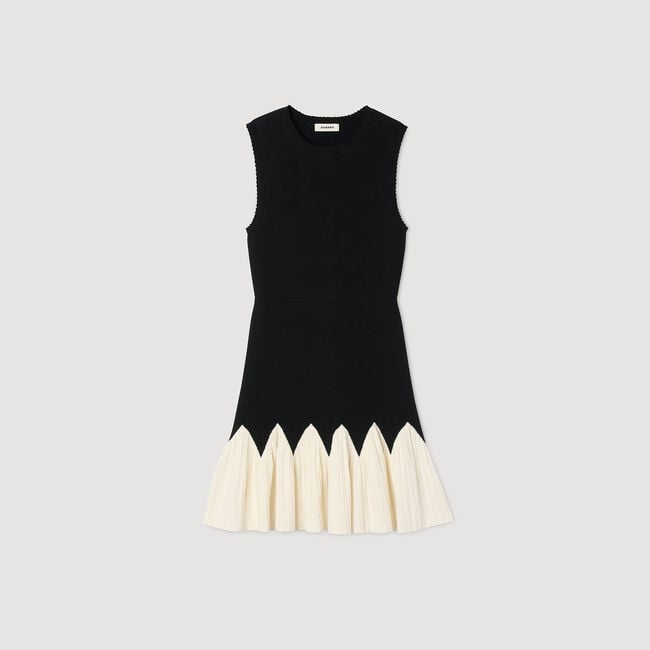 Abito corto in maglia bicolore