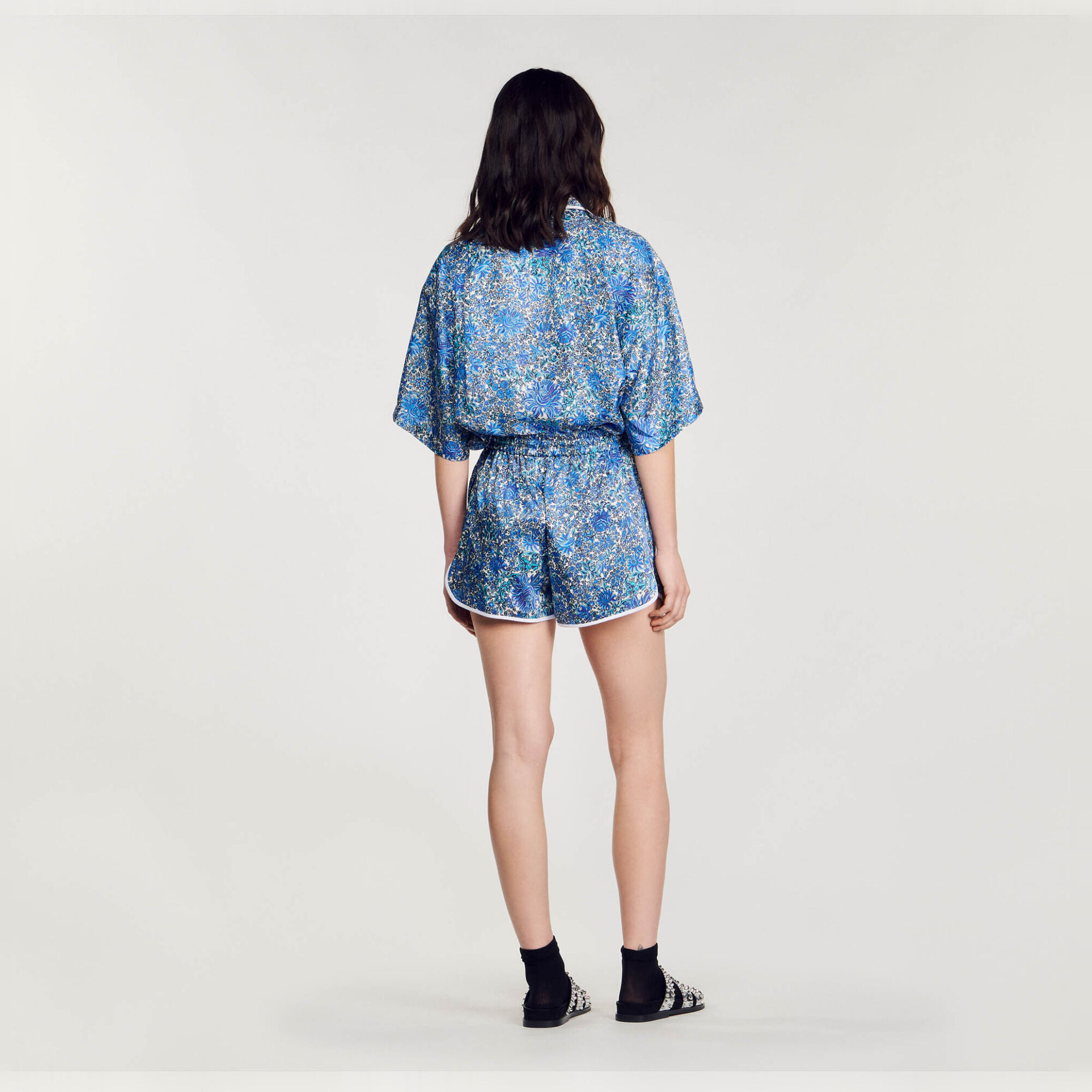 Shorts con stampa a fiori