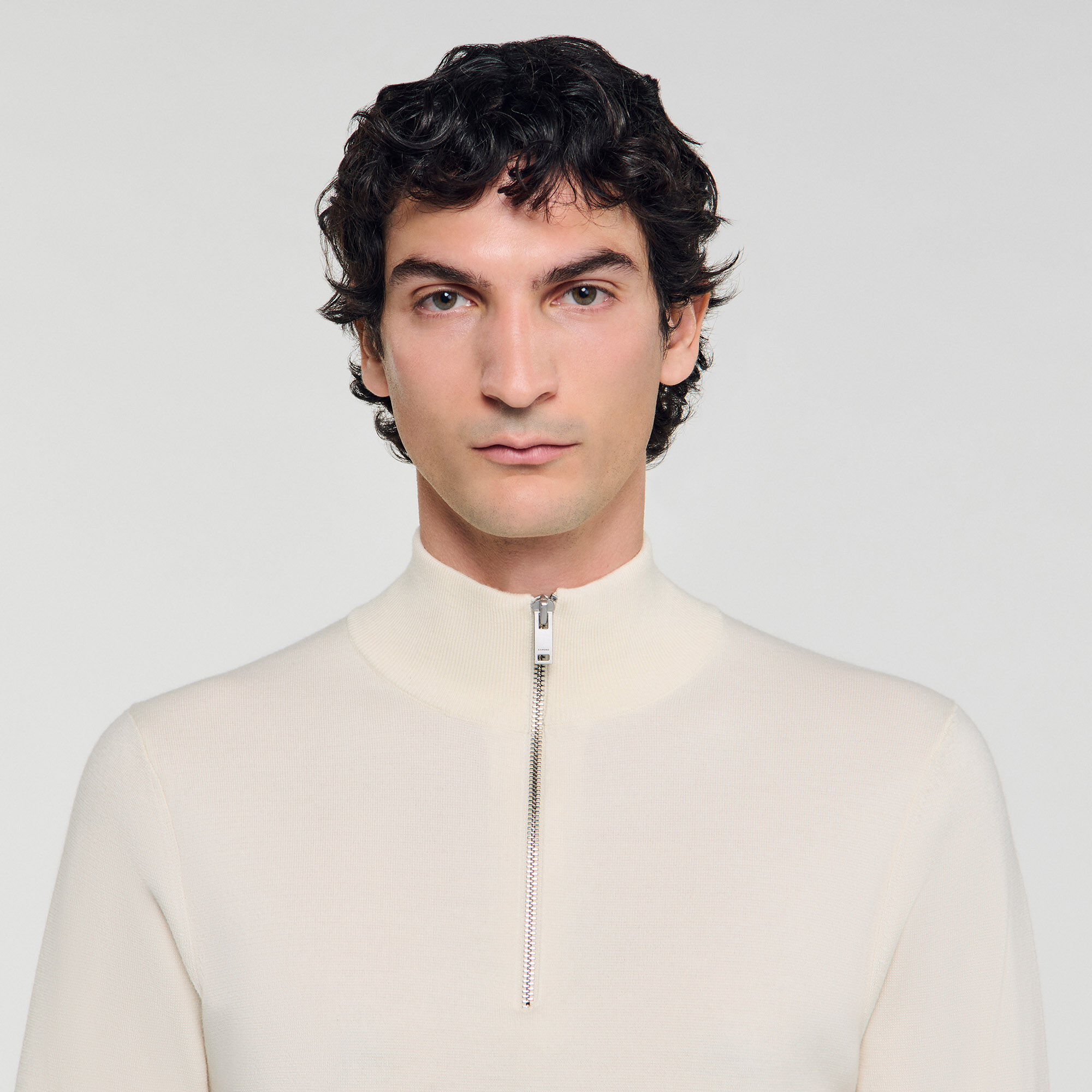 Maglia in lana con collo con zip