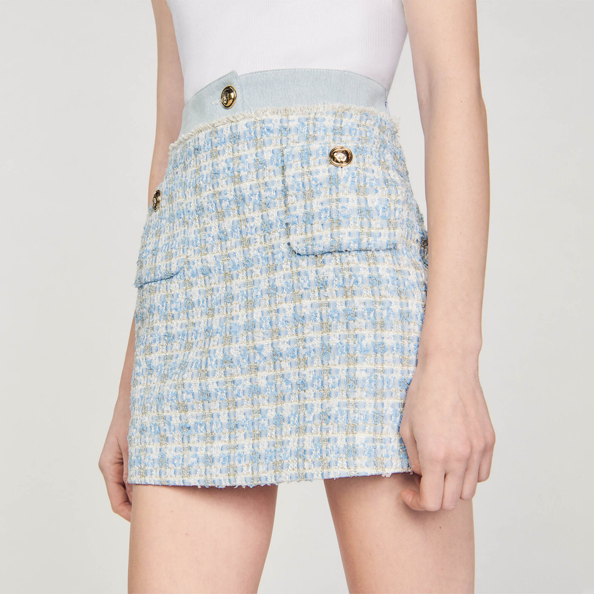 Gonna corta in tweed