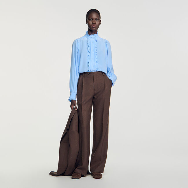 Camicia in seta collo arricciato - Donna | Sandro