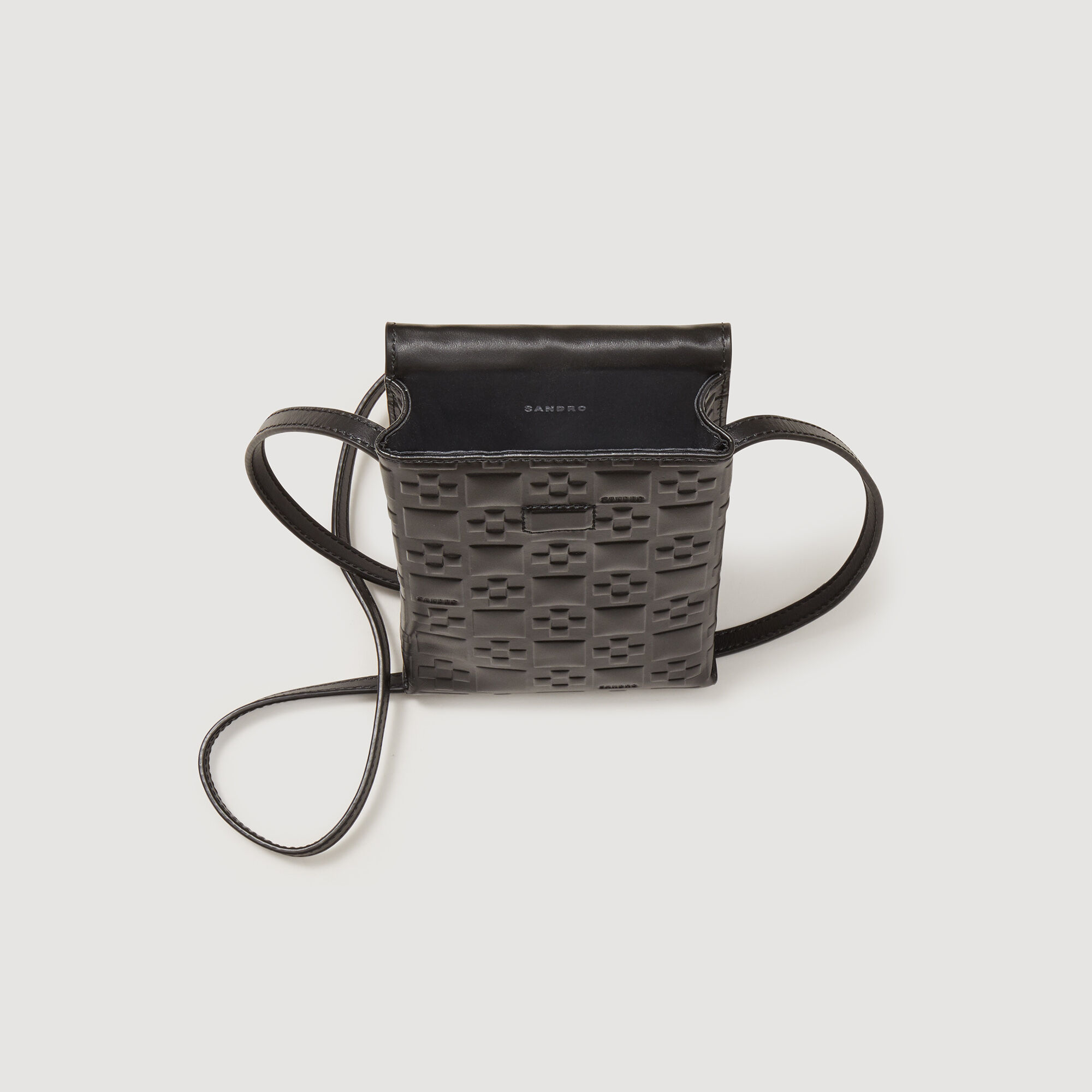 Pochette in pelle goffrata monogramma S
