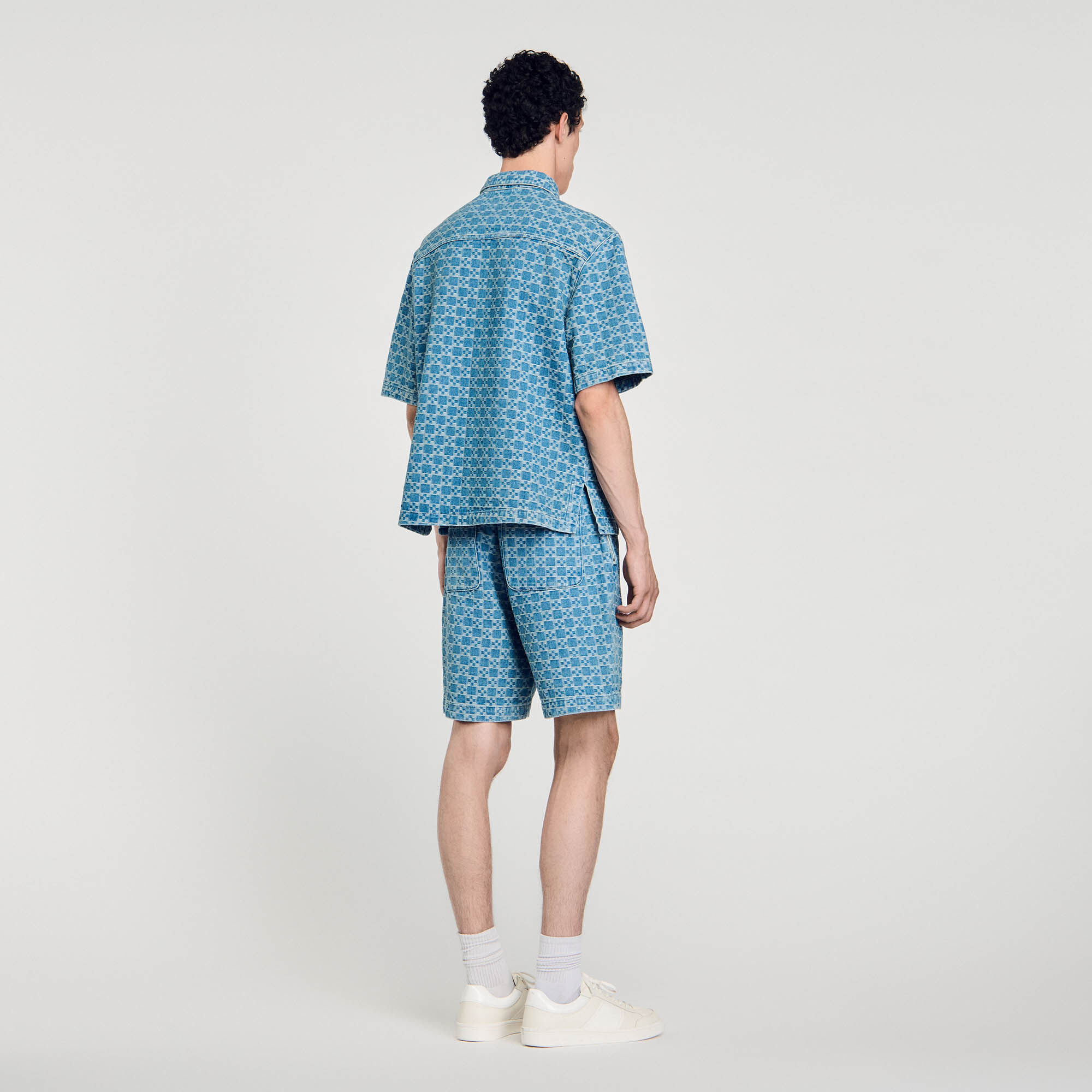 Camicia in denim square cross