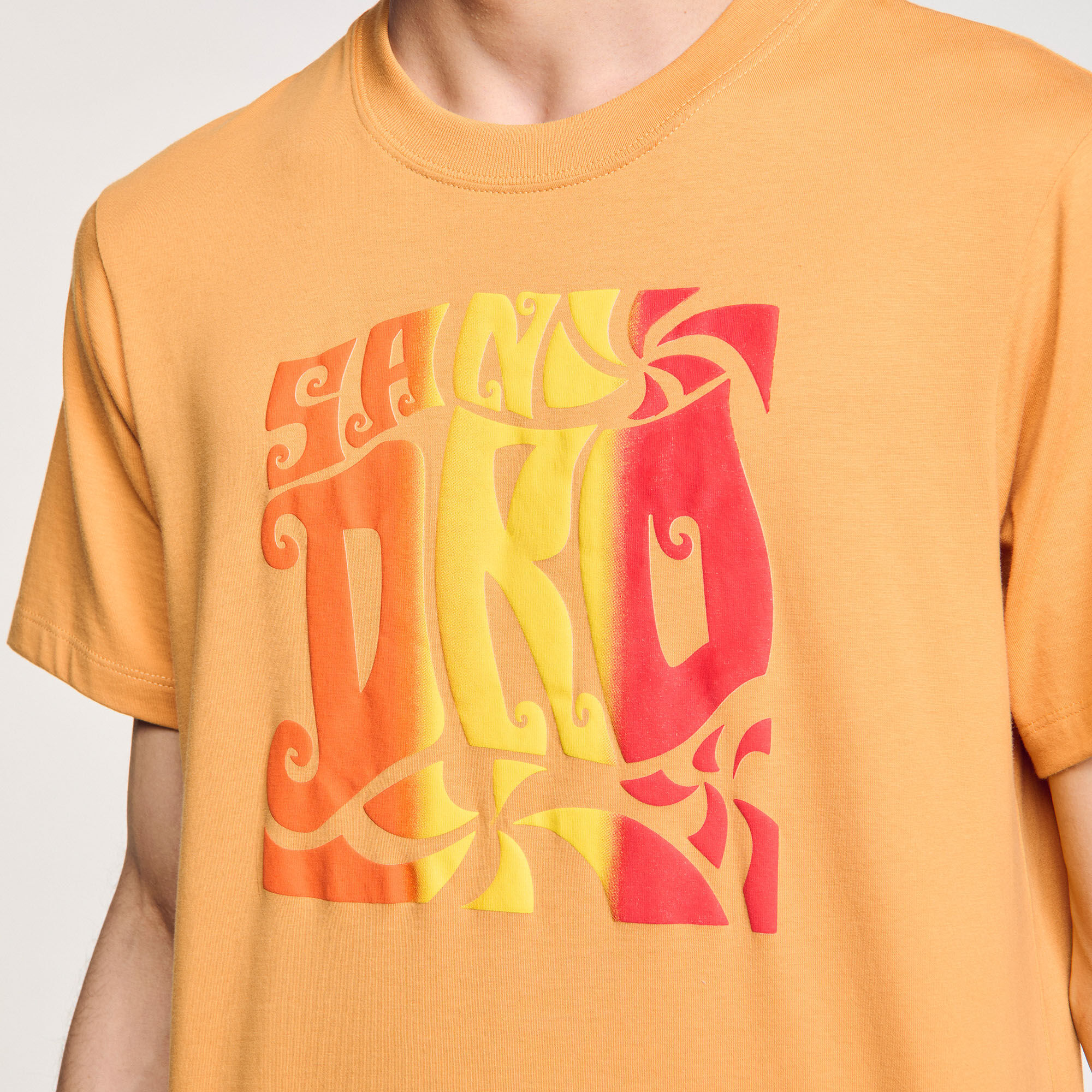 T-shirt in cotone con stampa a onde
