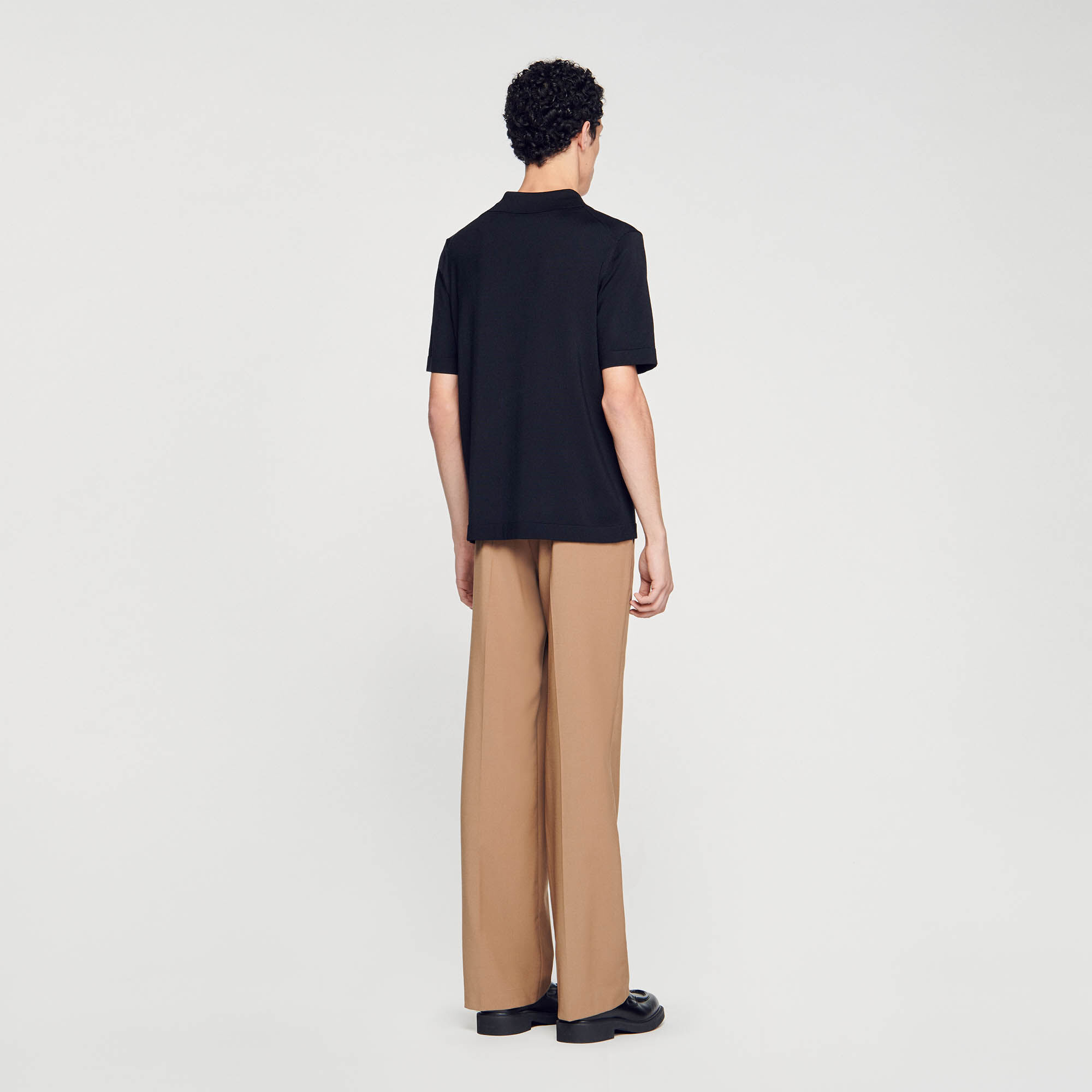 Polo in maglia con colletto con zip
