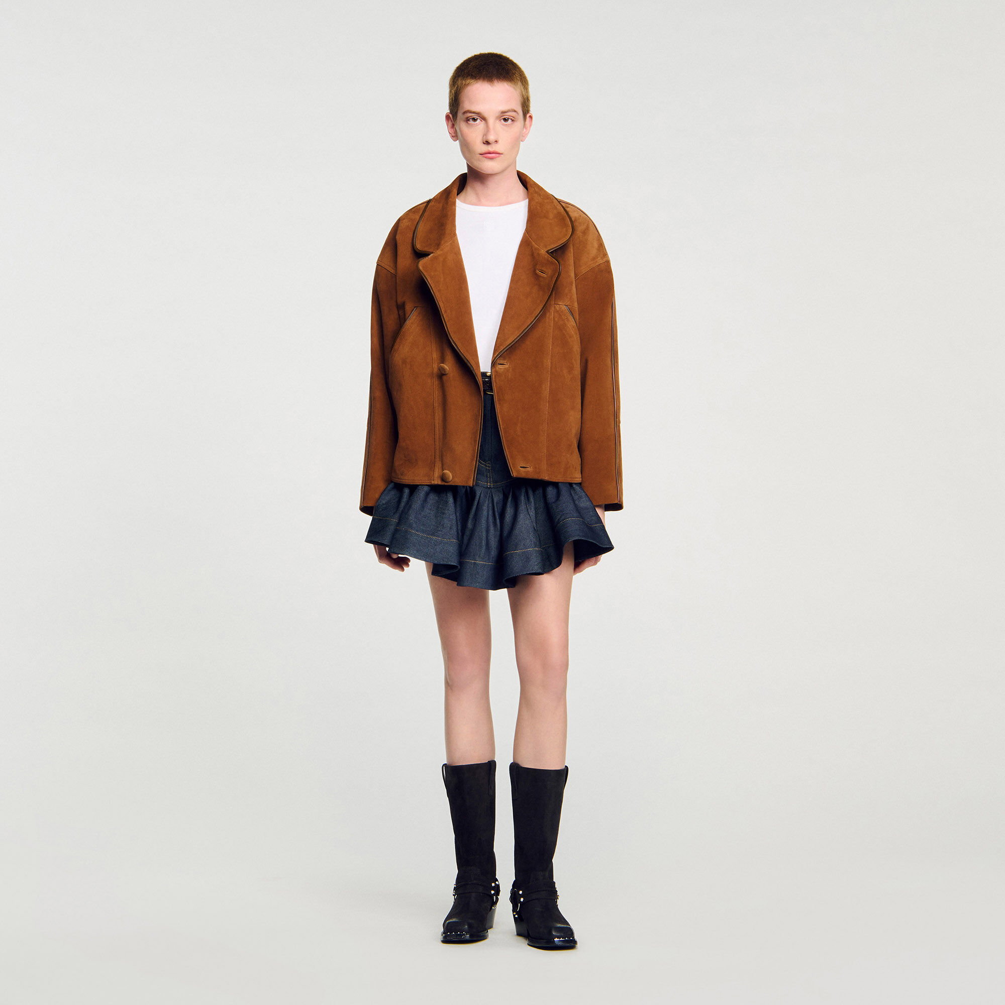 Giubbotto in scamosciato oversize