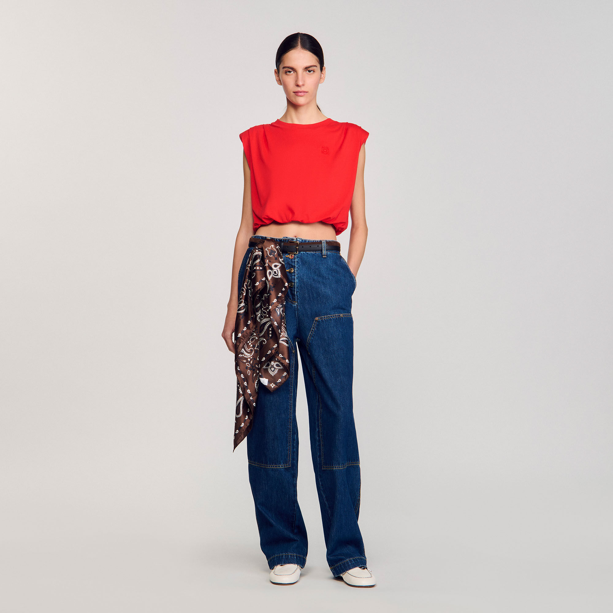T-shirt corta drappeggiata