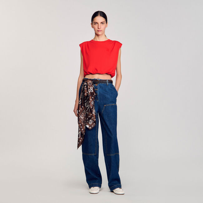 T-shirt corta drappeggiata