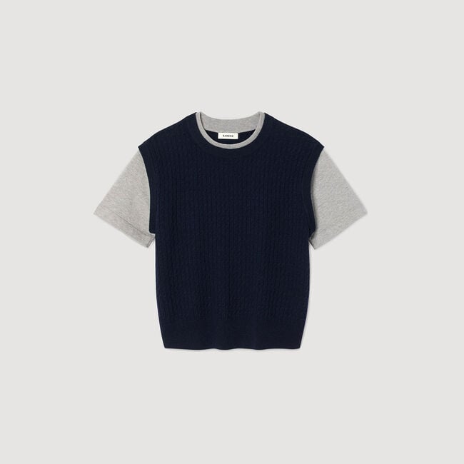 Maglione in maglia bimateriale