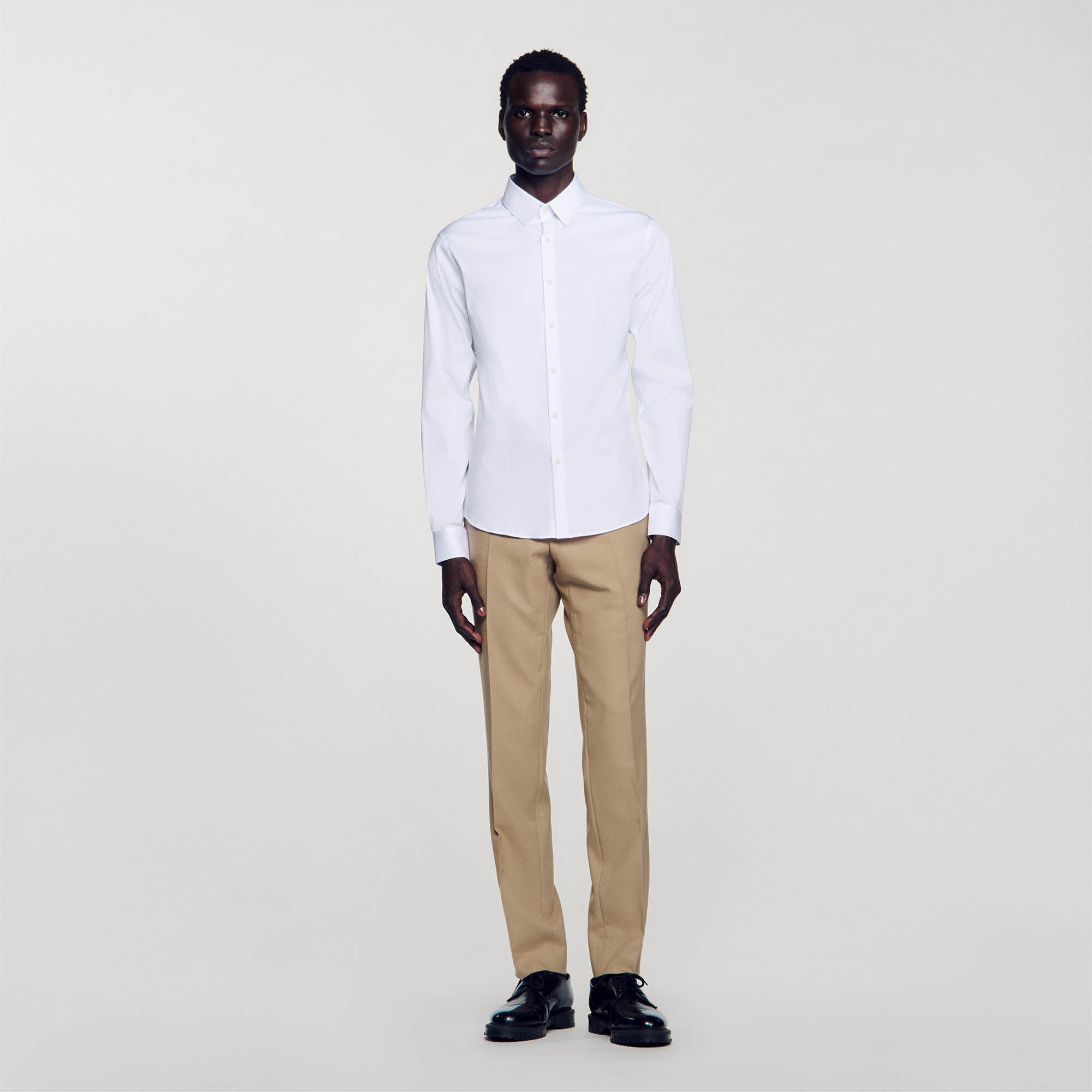 Camicia aderente in cotone stretch