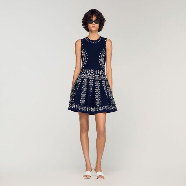 Abito corto in maglia foulard