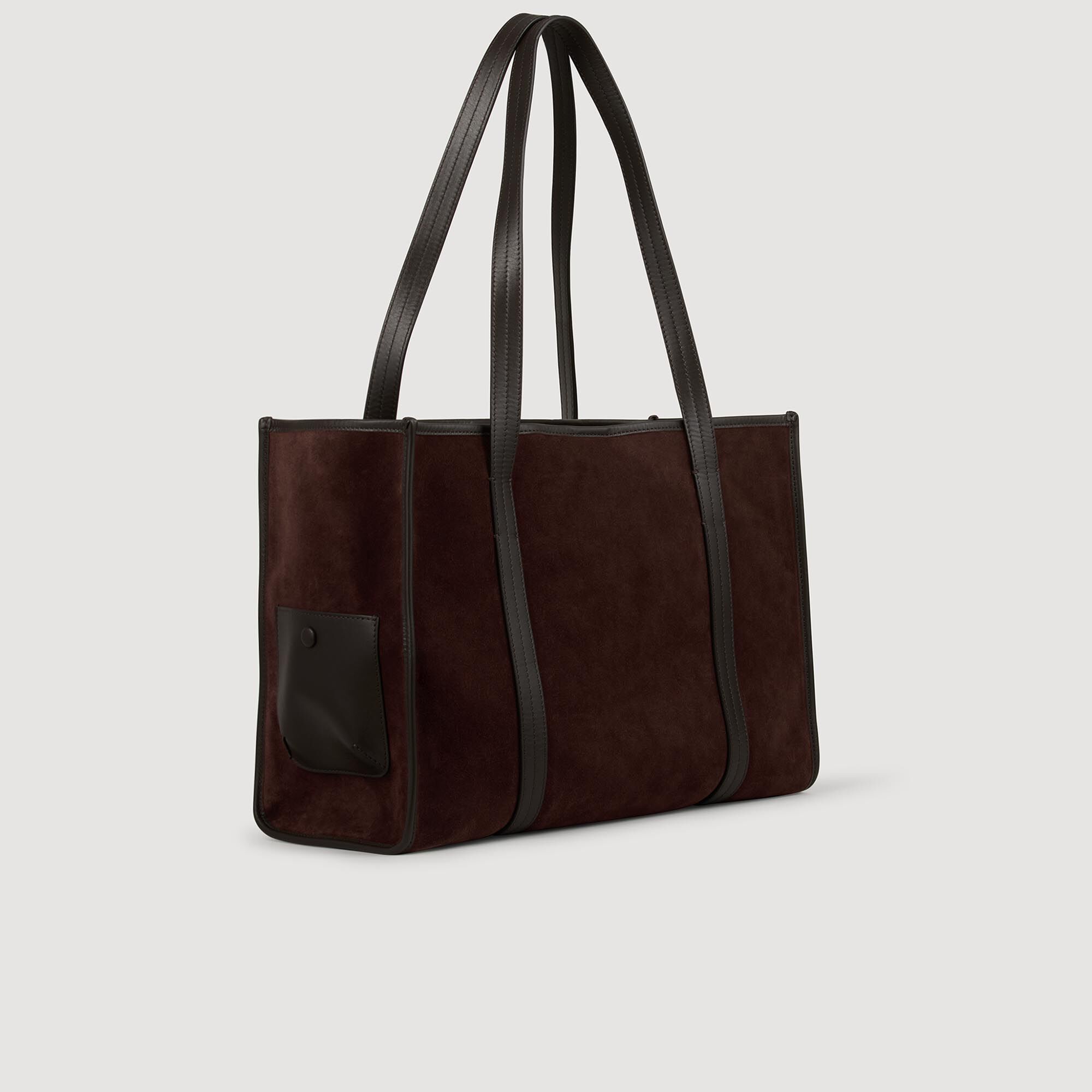 Shopping bag in morbido scamosciato