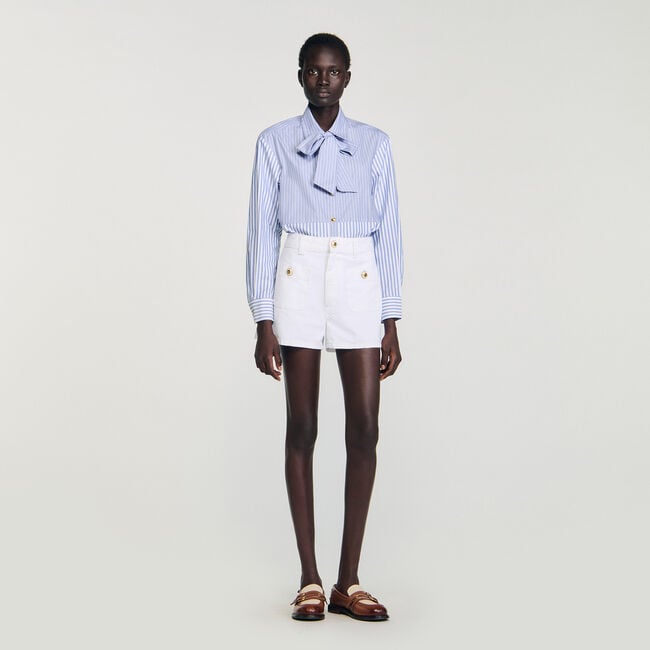 Camicia cravatta a righe