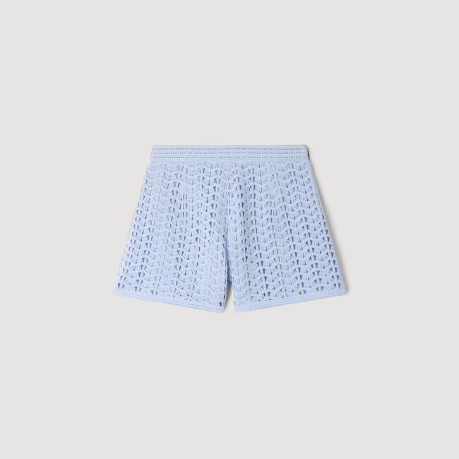 Shorts vita alta uncinetto perline