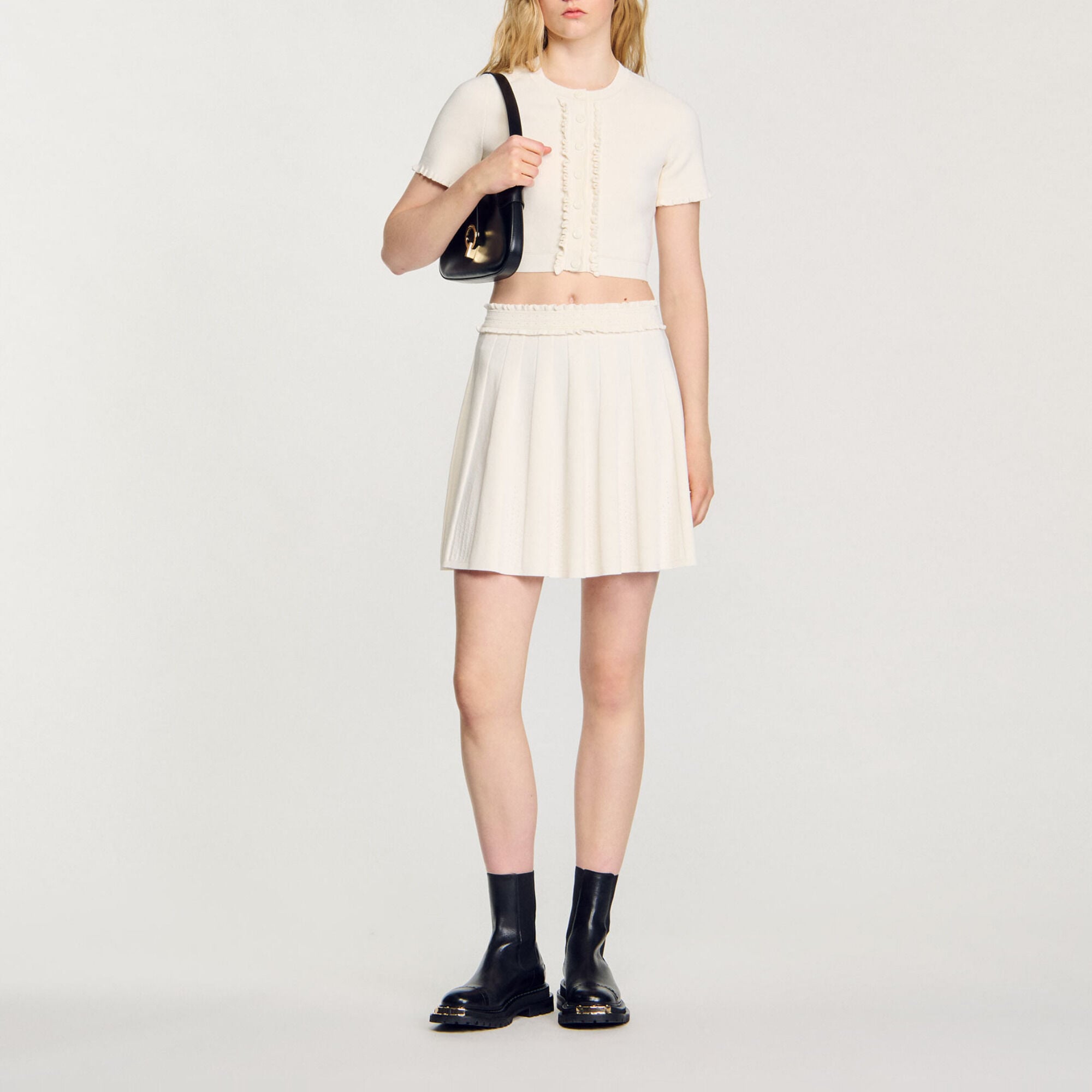 Gonna in maglia pointelle - Donna | Sandro