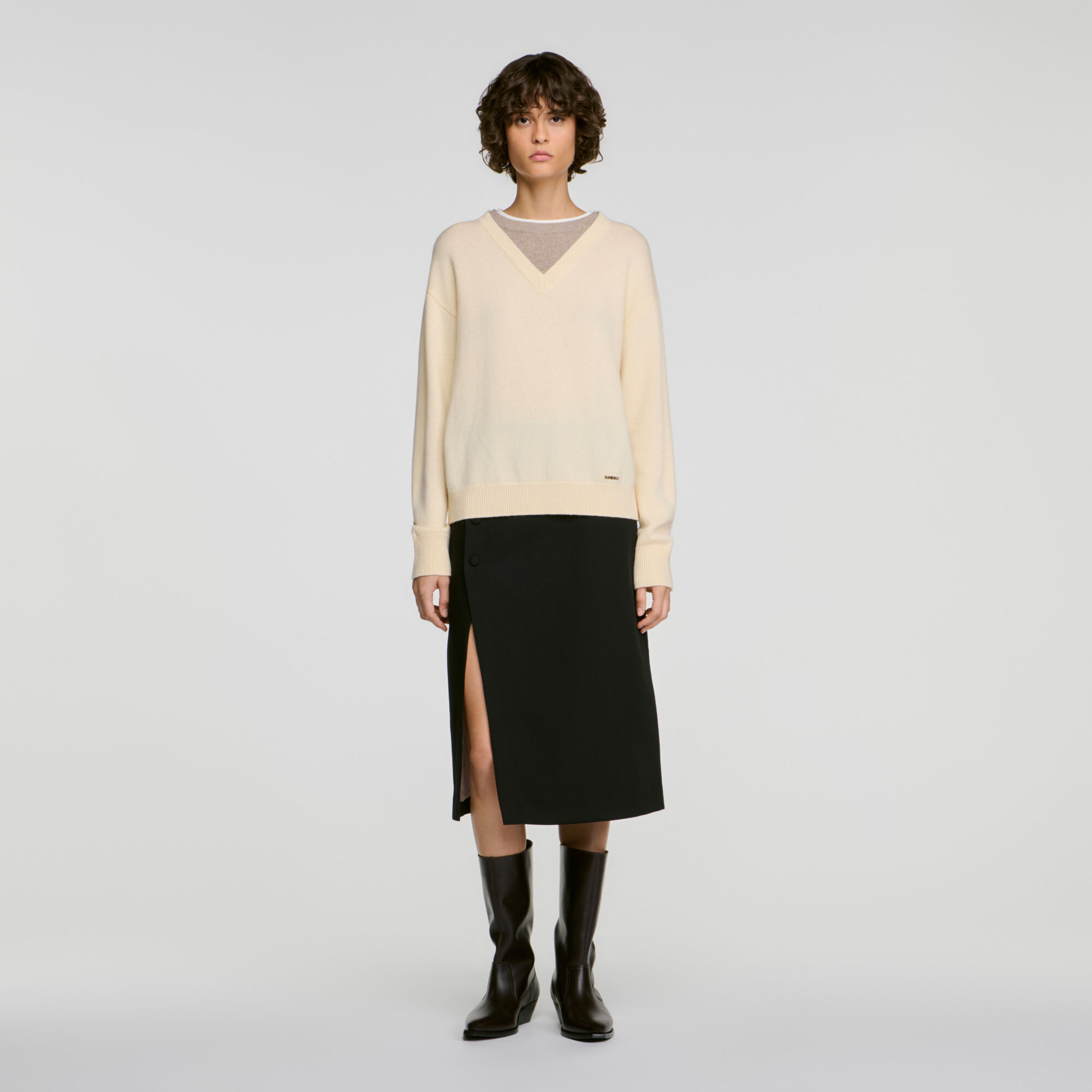 Maglione 2 in 1 lana e cashmere - Donna | Sandro