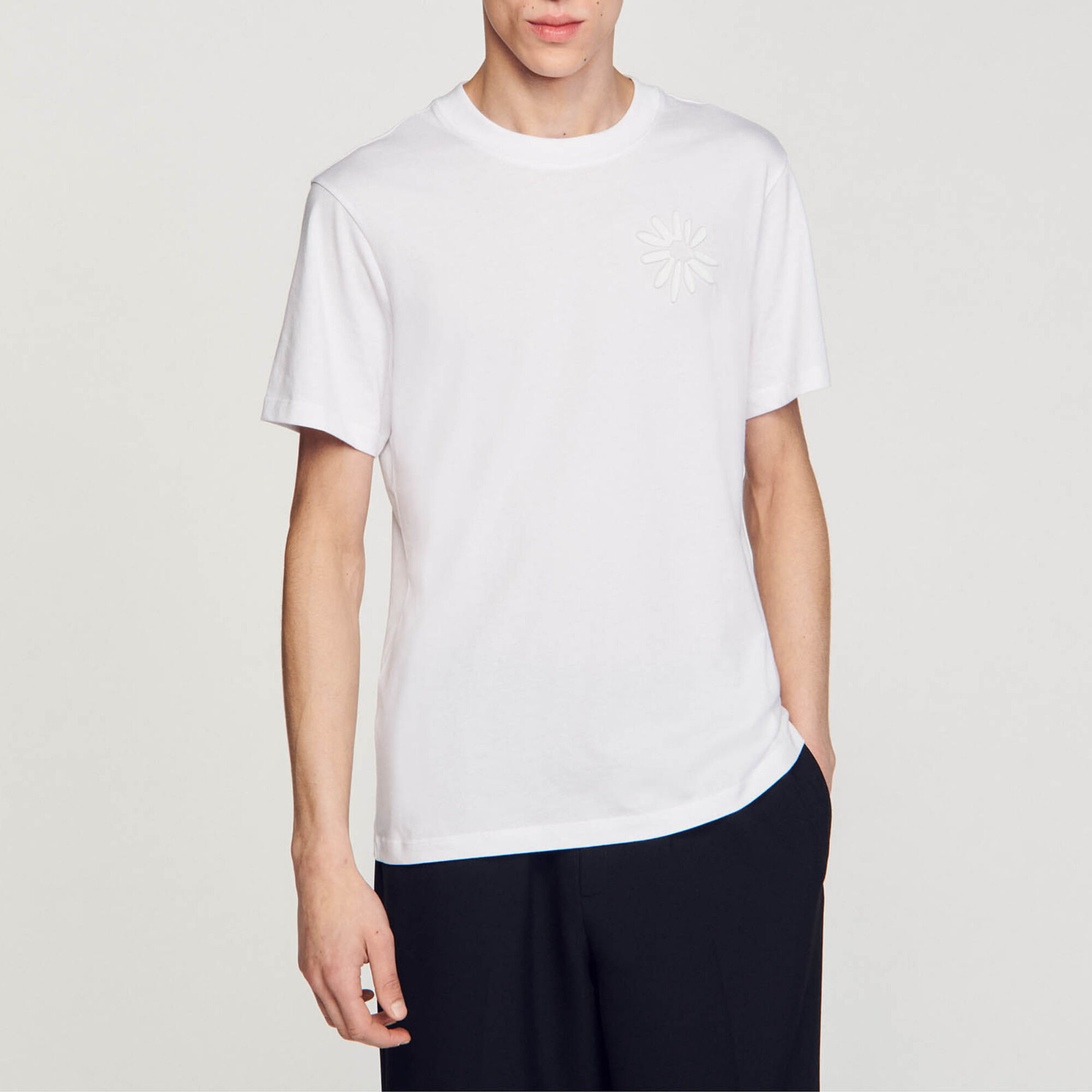 T-shirt in cotone con fiore