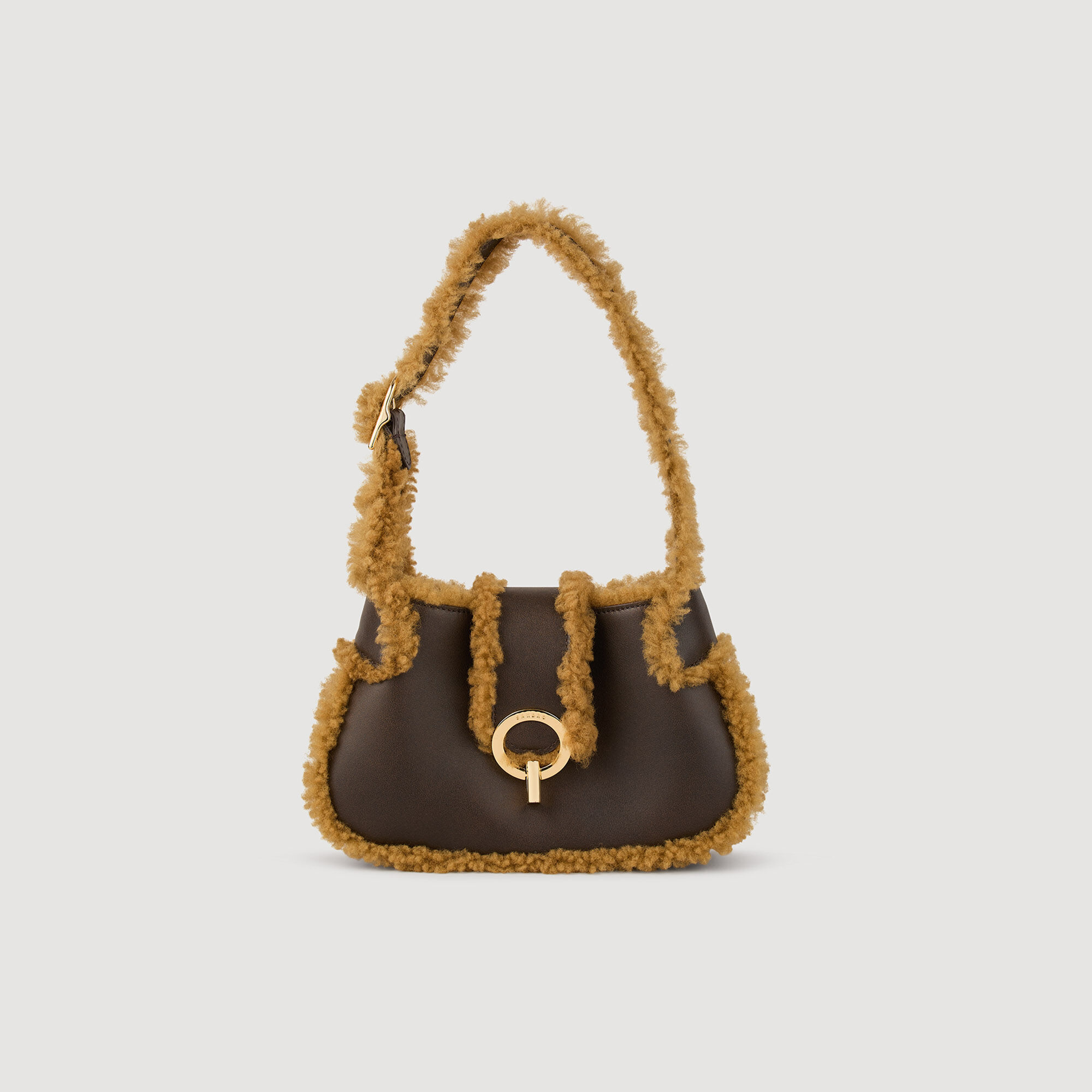 Borsa Janet pelle e montone rovesciato