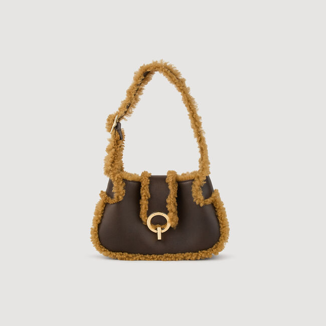 Borsa Janet pelle e montone rovesciato