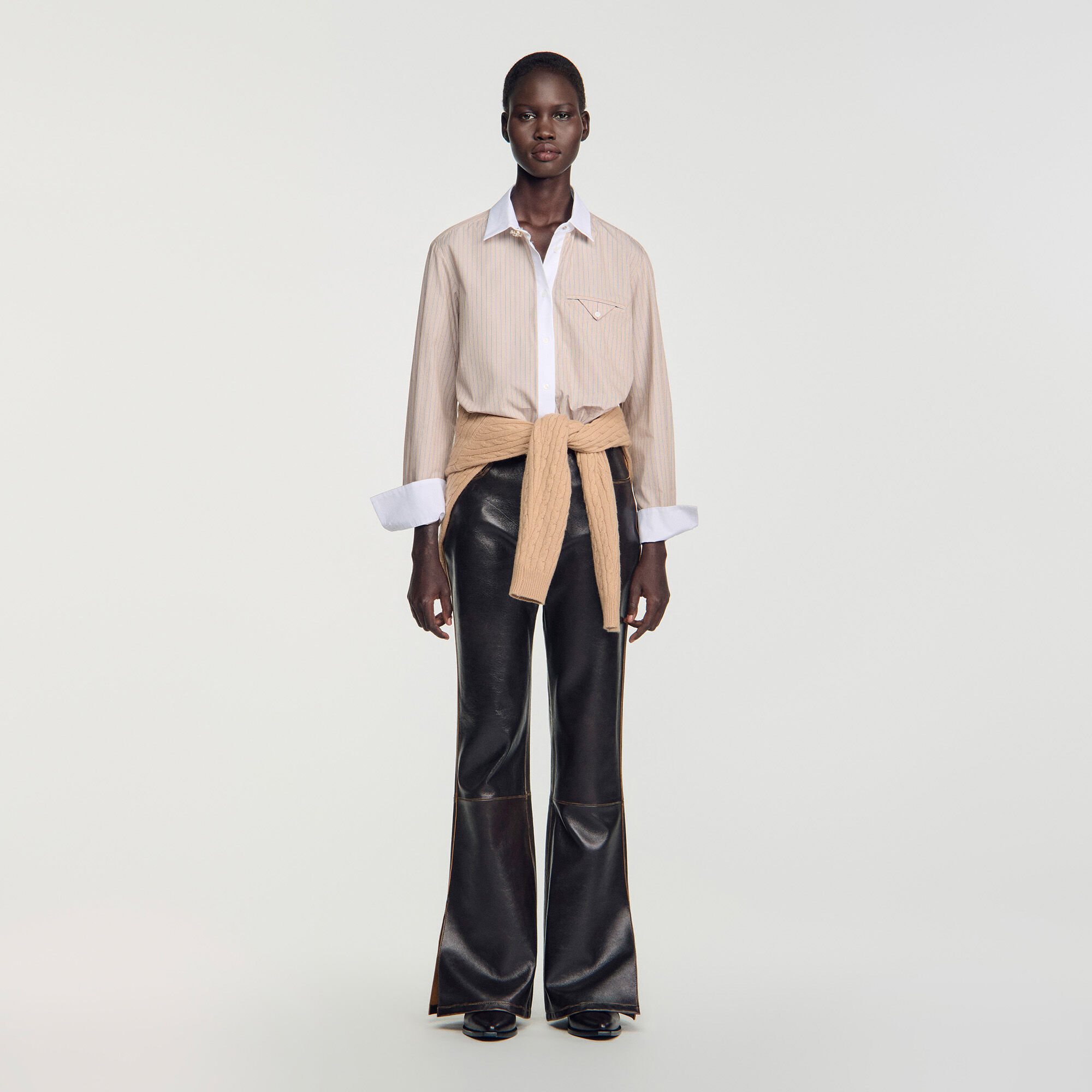 Camicia a righe collo a contrasto - Donna | Sandro