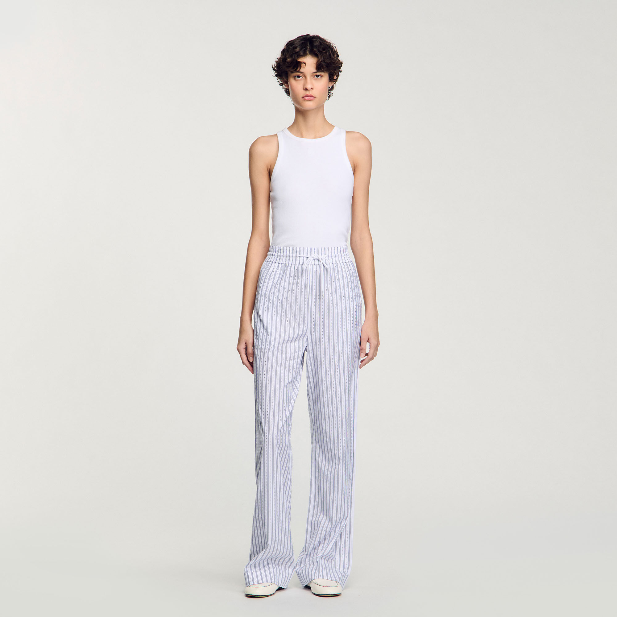 Pantaloni a righe glitterate
