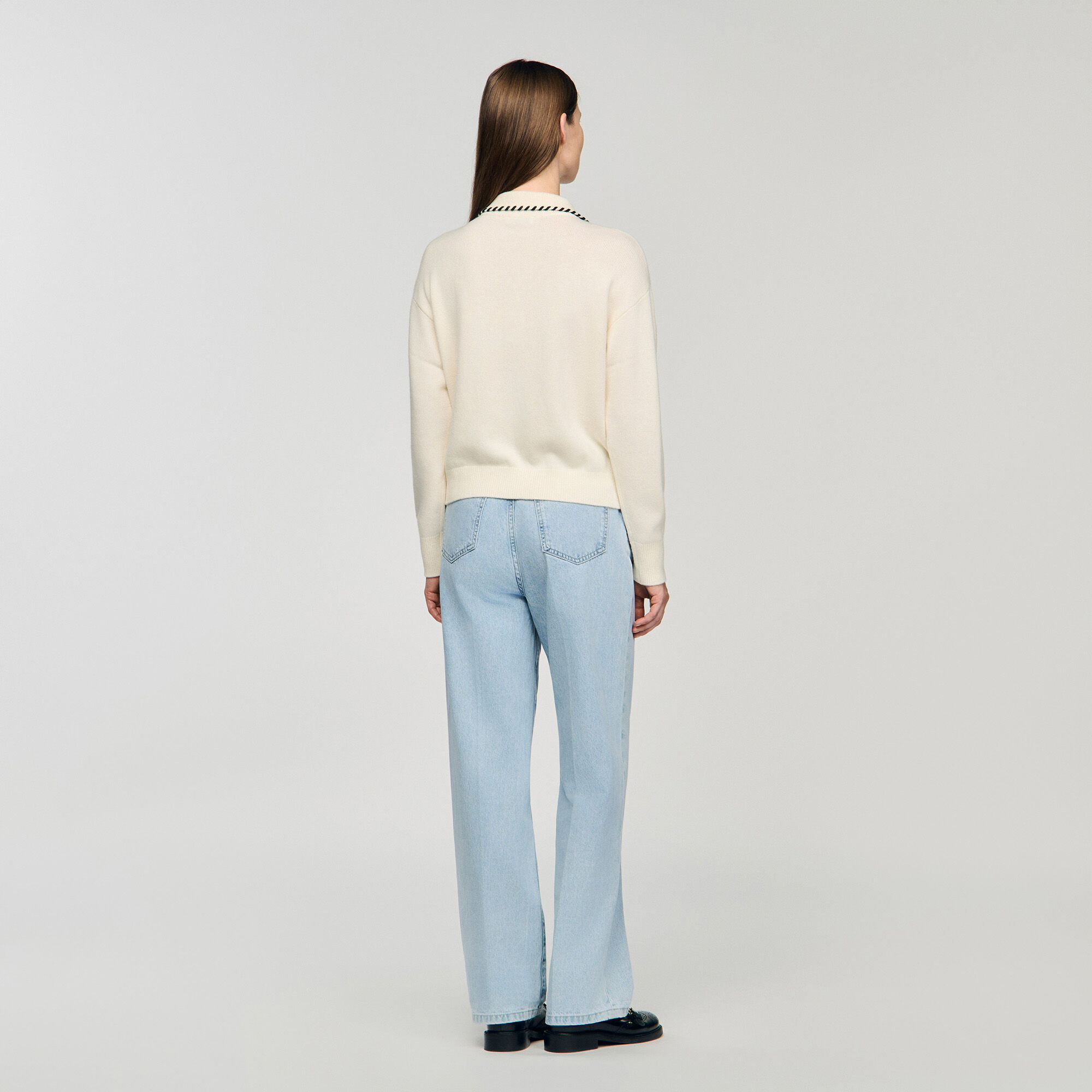 Maglione in maglia colletto a polo